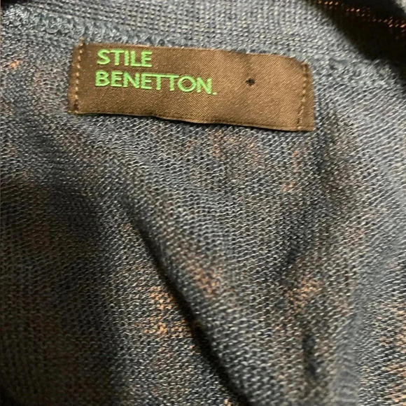 Stile Benetton Linen Nautical Patch Snap Button Duster Cardigan - Picture 11 of 12